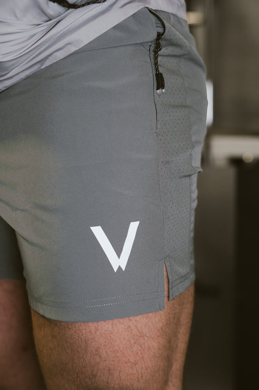 Grey Dry Fit Reflective Shorts